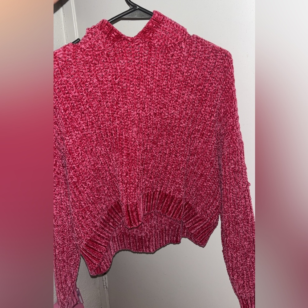 Velour knit hoodie